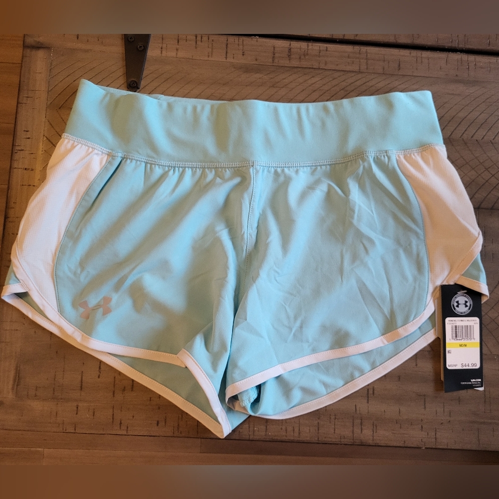 Under Armour Women's Aqua and White HeatGear Athletic Shorts